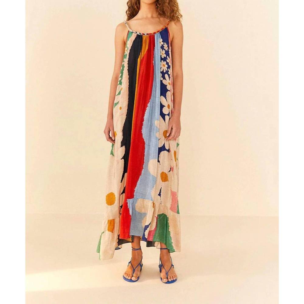 NWT FARM RIO floral maxi dress in super fun daisy